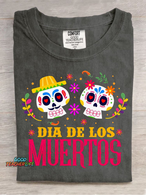 Day of The Dead Día De Los Muertos Decorative Pattern T-shirt