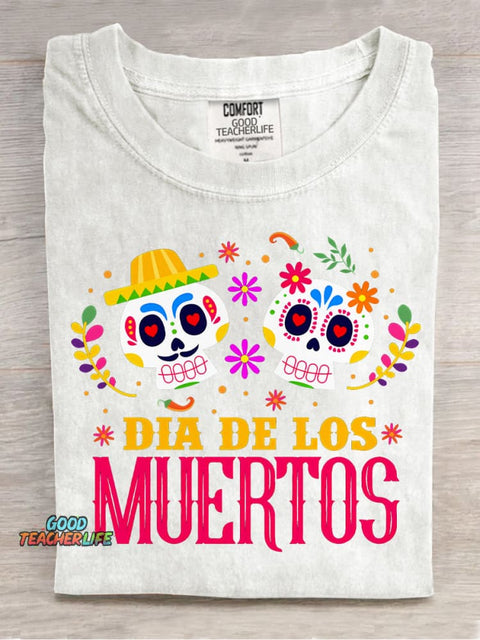 Day of The Dead Día De Los Muertos Decorative Pattern T-shirt