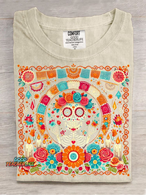 Day of The Dead Día De Los Muertos Decorative Pattern T-shirt