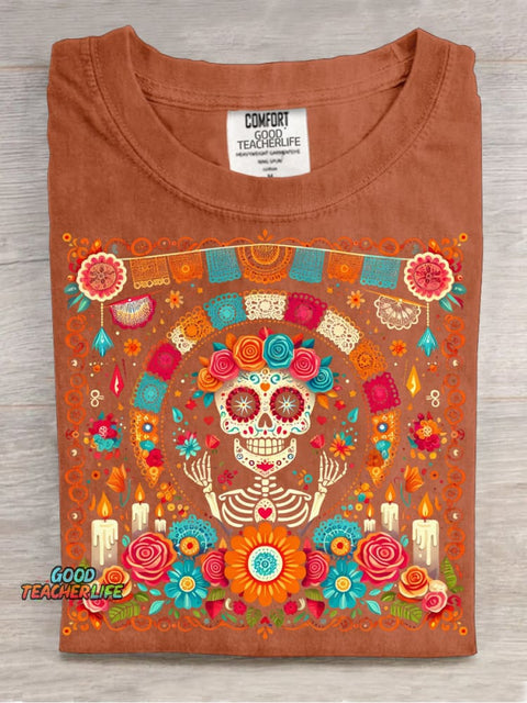 Day of The Dead Día De Los Muertos Decorative Pattern T-shirt