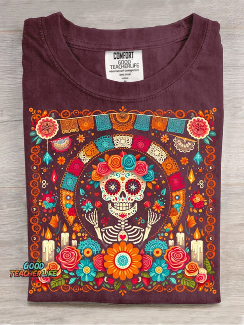 Day of The Dead Día De Los Muertos Decorative Pattern T-shirt