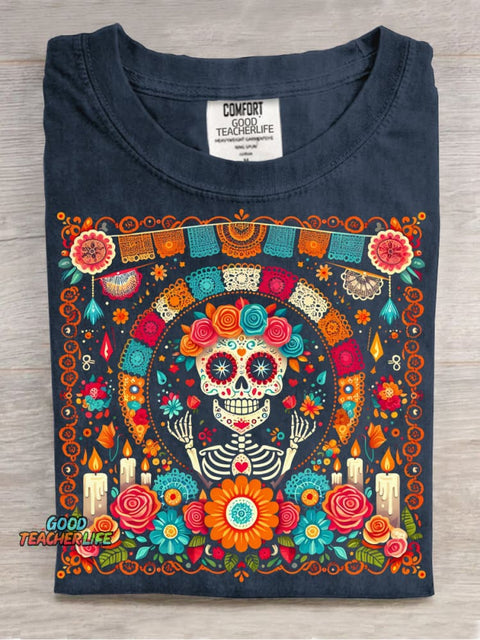 Day of The Dead Día De Los Muertos Decorative Pattern T-shirt