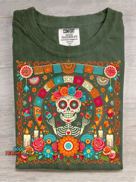 Day of The Dead Día De Los Muertos Decorative Pattern T-shirt