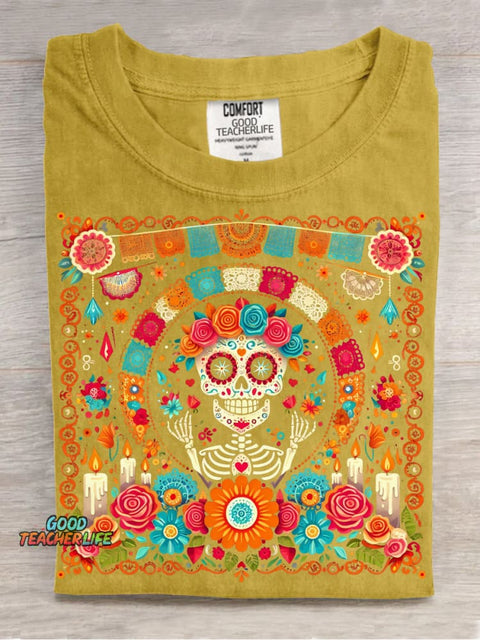 Day of The Dead Día De Los Muertos Decorative Pattern T-shirt