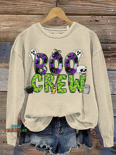 Boo Crew Halloween Casual Sweatshirt