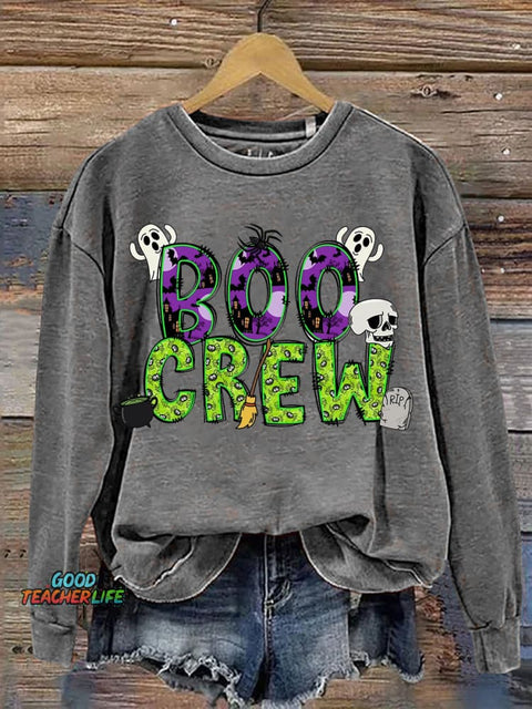 Boo Crew Halloween Casual Sweatshirt