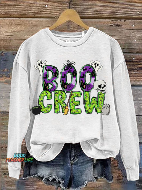 Boo Crew Halloween Casual Sweatshirt
