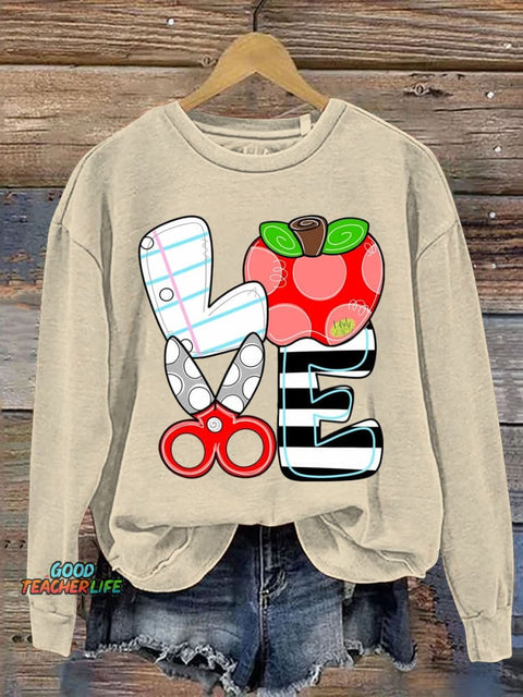 Love Learning Decorative Patterns Casual Sweatshirt