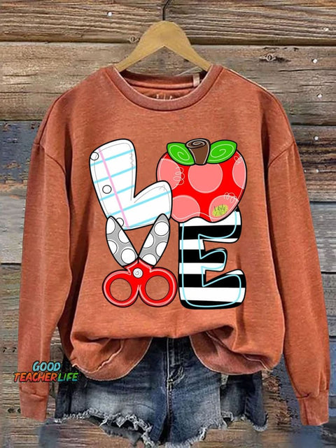 Love Learning Decorative Patterns Casual Sweatshirt