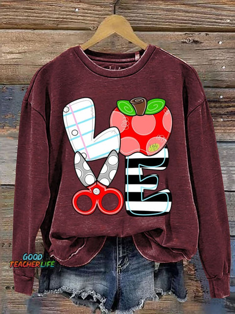 Love Learning Decorative Patterns Casual Sweatshirt