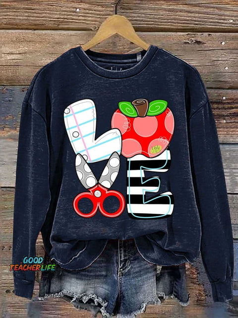 Love Learning Decorative Patterns Casual Sweatshirt