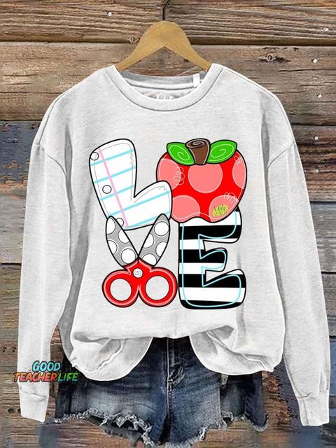 Love Learning Decorative Patterns Casual Sweatshirt