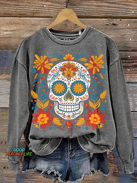 Day of The Dead Decorative Pattern Casual Sweatshirt