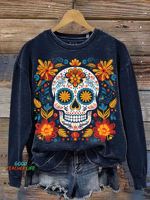Day of The Dead Decorative Pattern Casual Sweatshirt