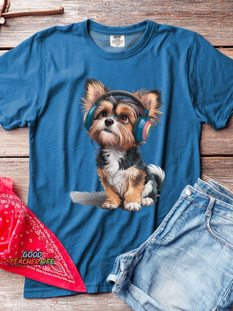 Cute Dog Decorative Pattern T-shirt
