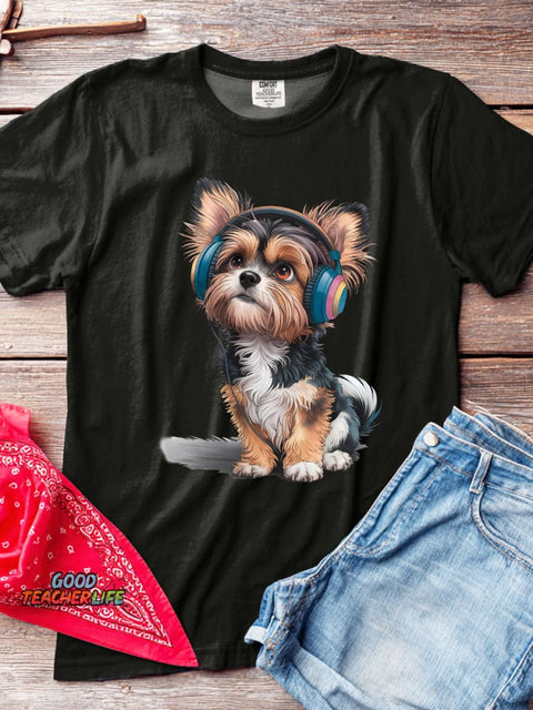 Cute Dog Decorative Pattern T-shirt