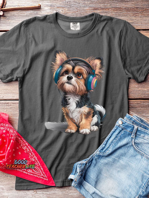 Cute Dog Decorative Pattern T-shirt