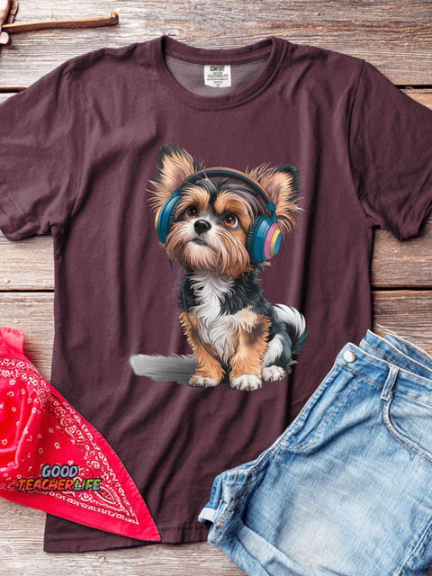 Cute Dog Decorative Pattern T-shirt