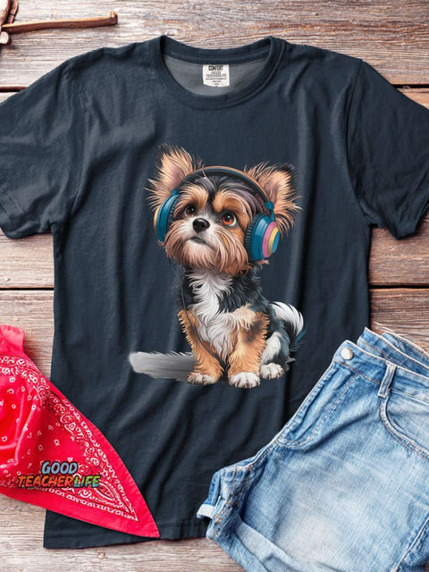 Cute Dog Decorative Pattern T-shirt