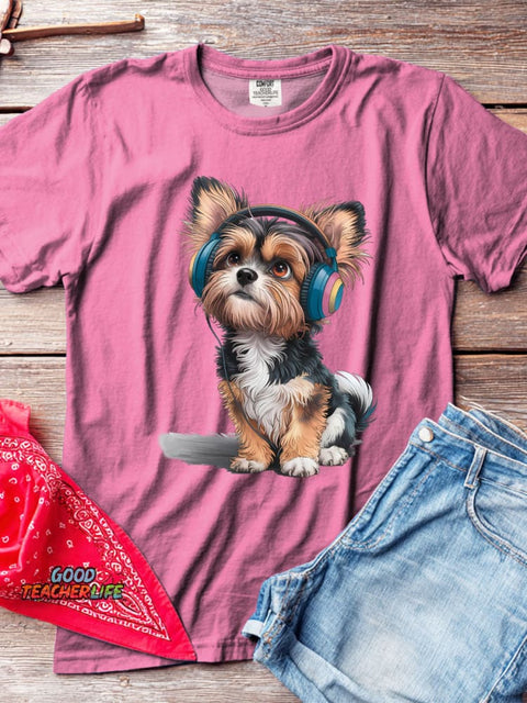 Cute Dog Decorative Pattern T-shirt
