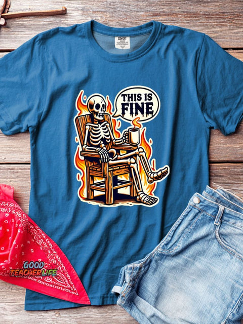 Skull Halloween Decorative Pattern T-shirt