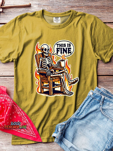 Skull Halloween Decorative Pattern T-shirt