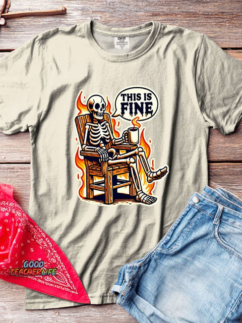 Skull Halloween Decorative Pattern T-shirt