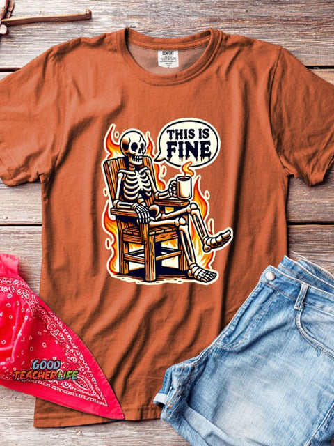 Skull Halloween Decorative Pattern T-shirt