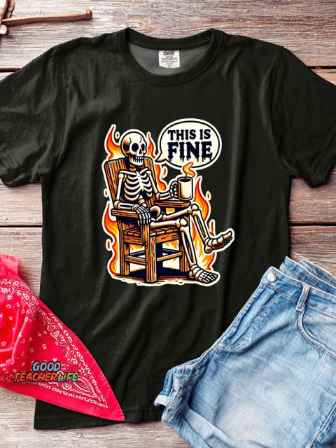 Skull Halloween Decorative Pattern T-shirt