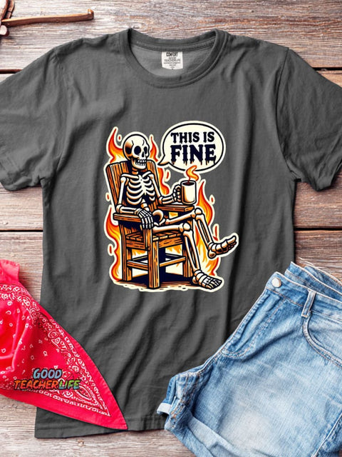 Skull Halloween Decorative Pattern T-shirt