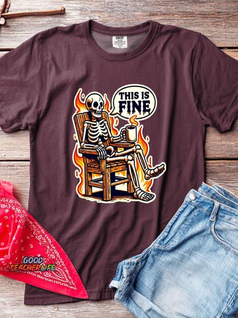 Skull Halloween Decorative Pattern T-shirt