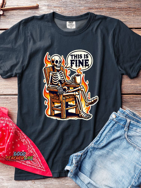 Skull Halloween Decorative Pattern T-shirt