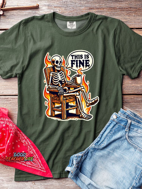 Skull Halloween Decorative Pattern T-shirt