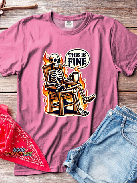 Skull Halloween Decorative Pattern T-shirt