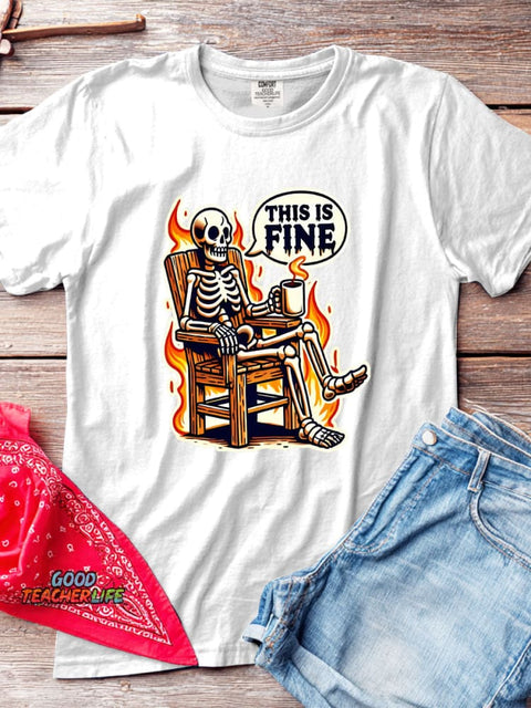 Skull Halloween Decorative Pattern T-shirt