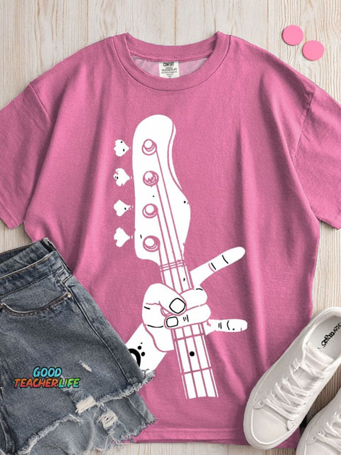 Rock Guitarist Decorative Pattern T-shirt