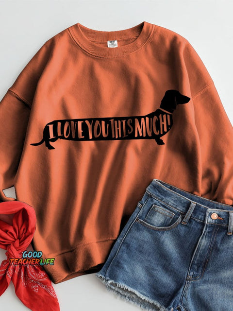 Dachshund Dog Decorative Pattern Casual Sweatshirt