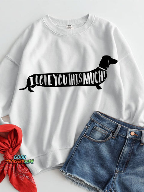 Dachshund Dog Decorative Pattern Casual Sweatshirt