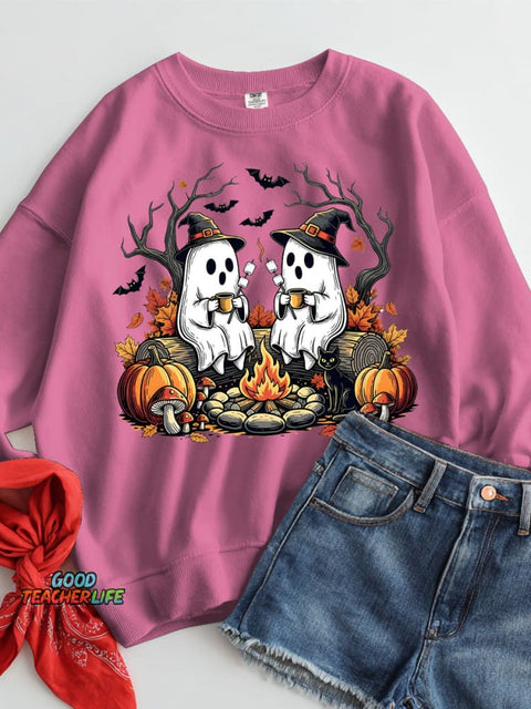 Halloween Ghost Decorative Pattern Casual Sweatshirt