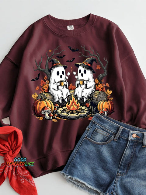 Halloween Ghost Decorative Pattern Casual Sweatshirt
