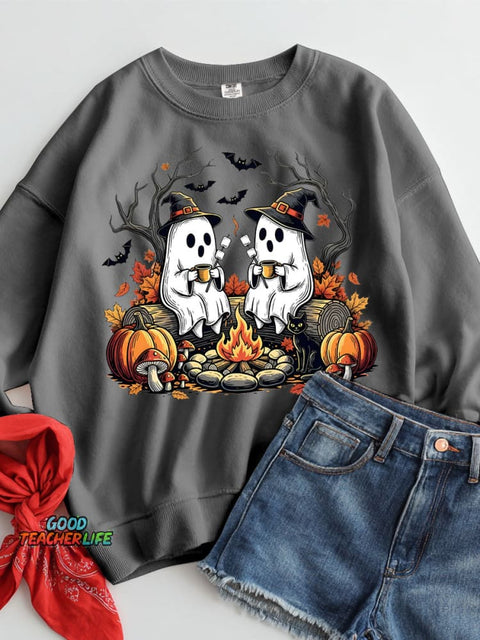 Halloween Ghost Decorative Pattern Casual Sweatshirt