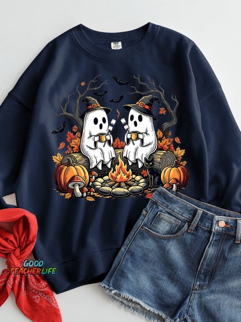 Halloween Ghost Decorative Pattern Casual Sweatshirt