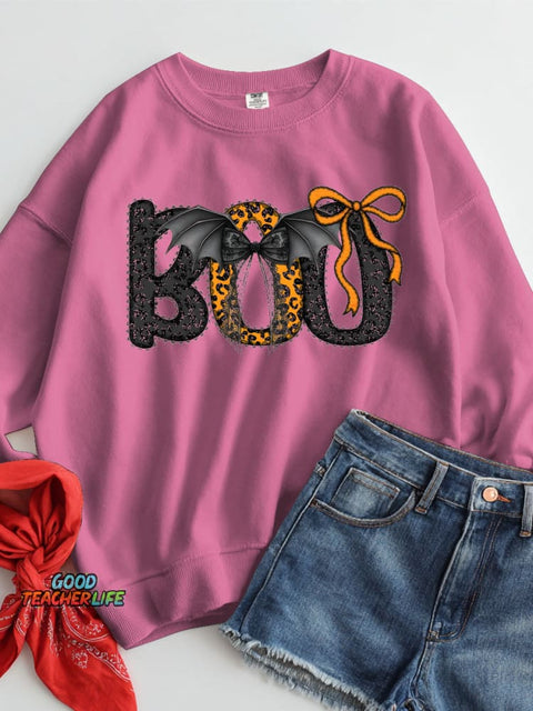 Boo Halloween Decorative Pattern Casual Sweatshirt