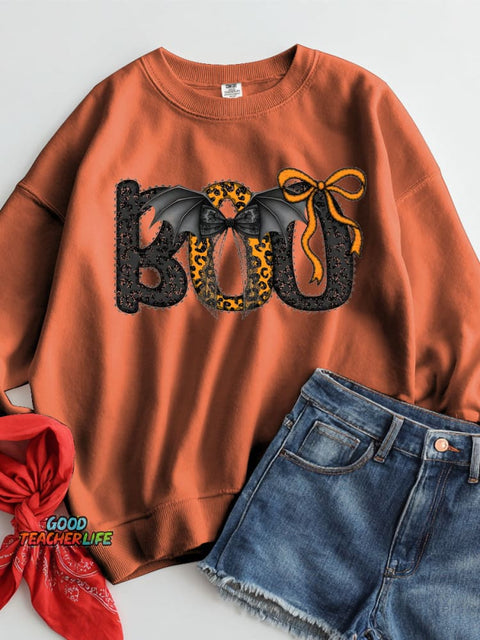 Boo Halloween Decorative Pattern Casual Sweatshirt