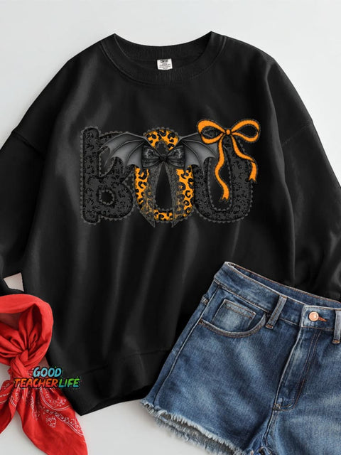 Boo Halloween Decorative Pattern Casual Sweatshirt