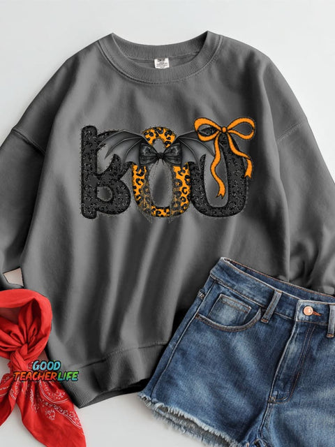 Boo Halloween Decorative Pattern Casual Sweatshirt