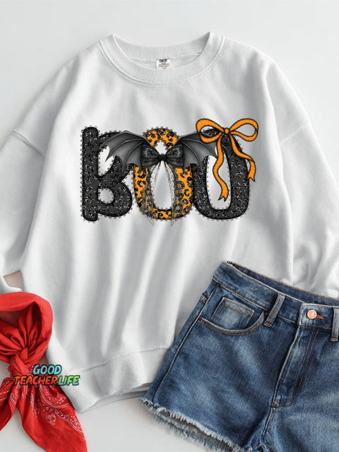 Boo Halloween Decorative Pattern Casual Sweatshirt