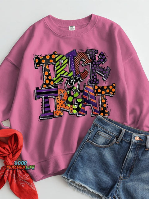 Halloween Trick or Treat Decorative Pattern Casual Sweatshirt