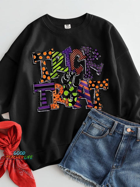 Halloween Trick or Treat Decorative Pattern Casual Sweatshirt