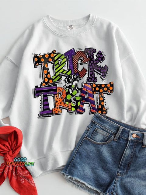 Halloween Trick or Treat Decorative Pattern Casual Sweatshirt